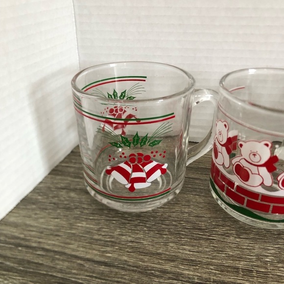 Vtg Festive Holiday Glass Mugs - Picture 3 of 14